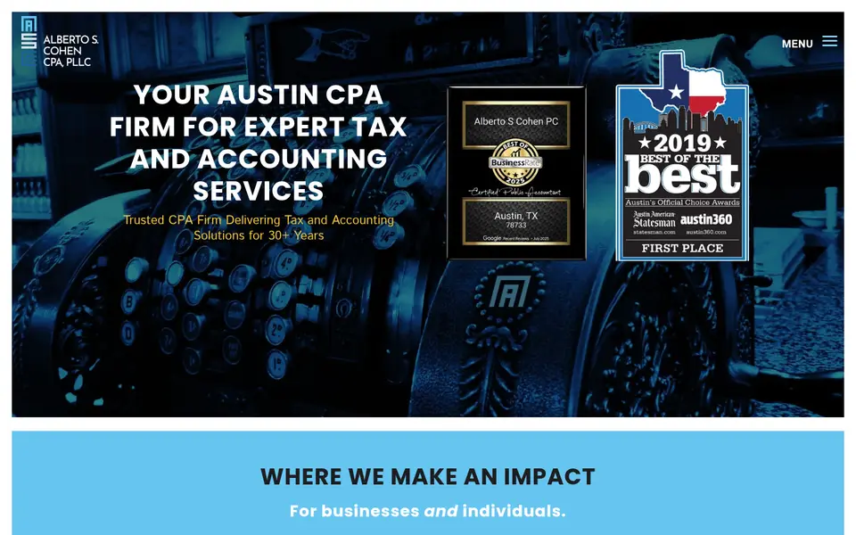 Screenshot of the Alberto Cohen CPA website