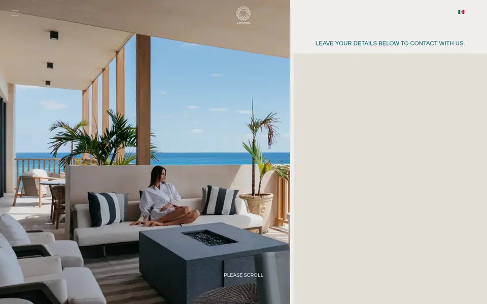 Screenshot of the Corasol website