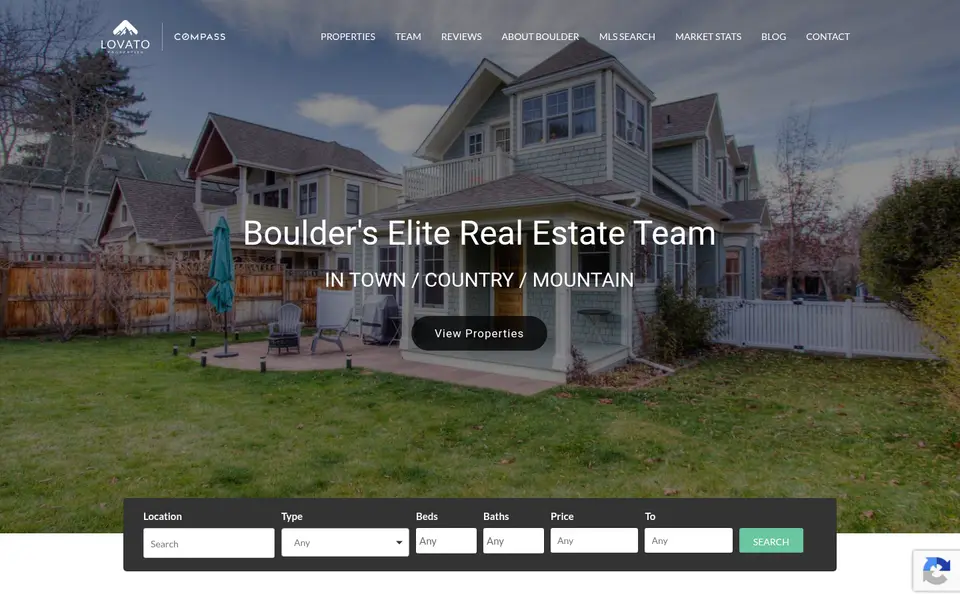 Screenshot of the Lovato Properties website